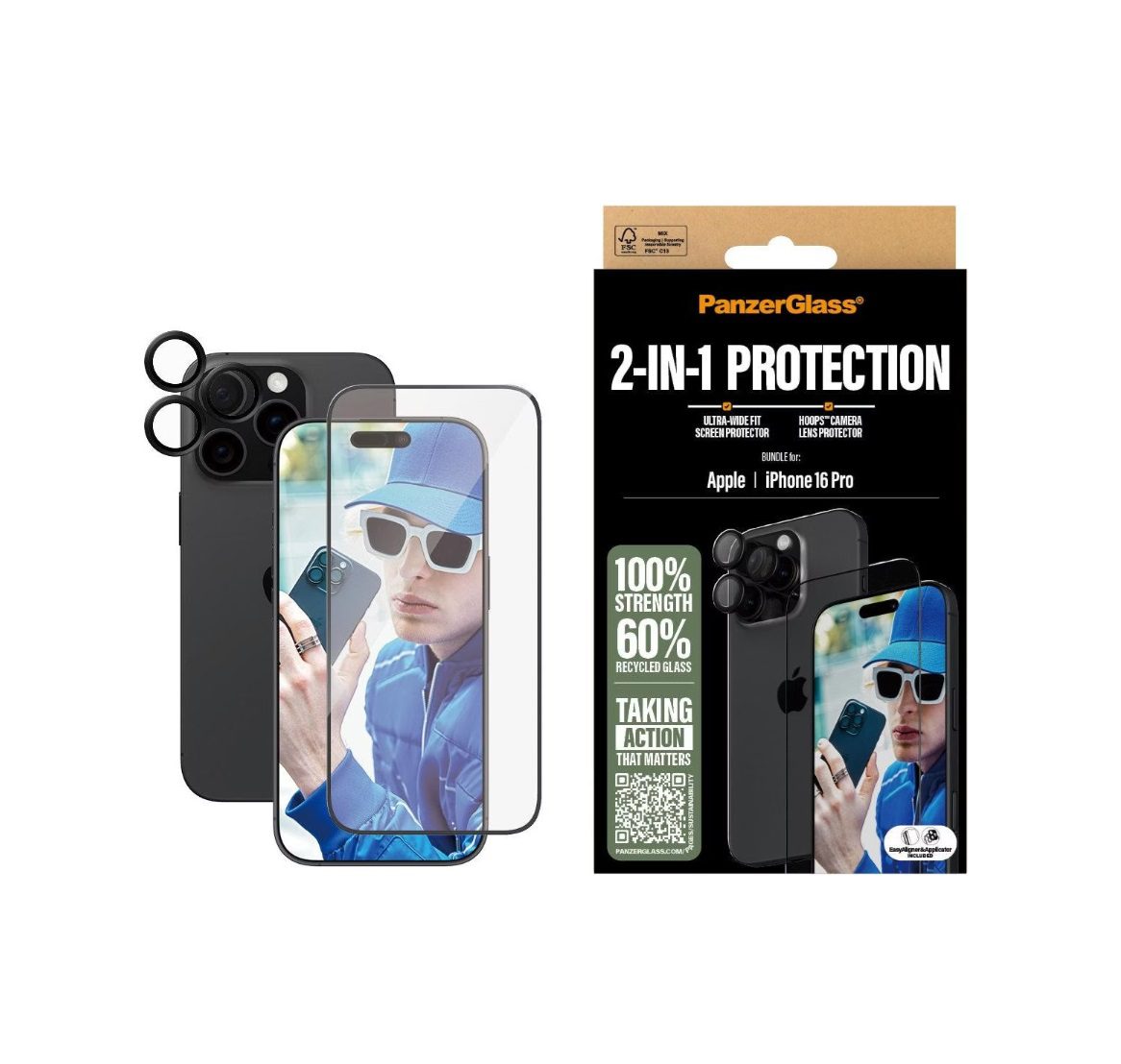 PanzerGlass 2-in-1 Bundle (1 Piece), iPhone 16 Pro