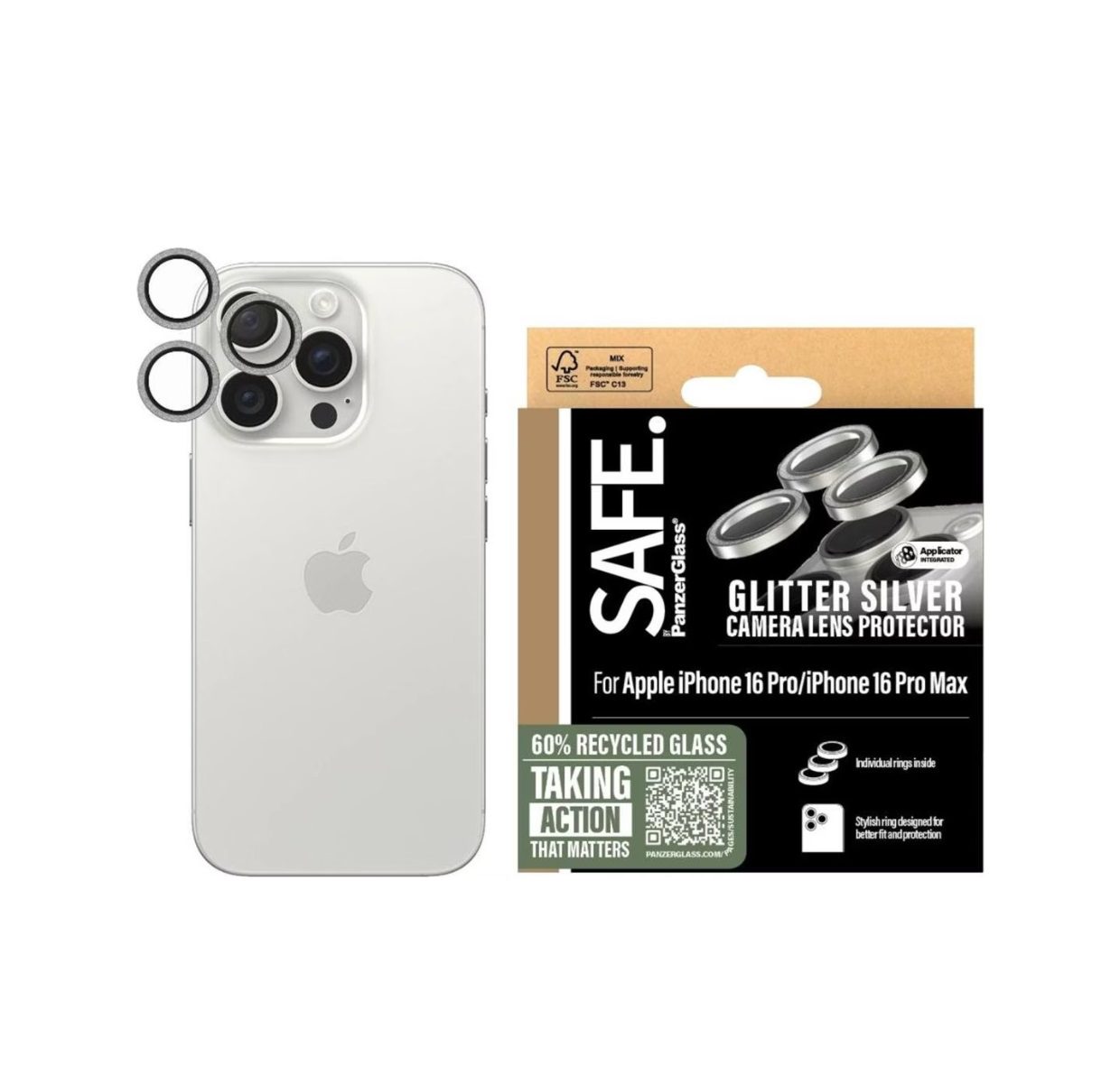 PanzerGlass SAFE. Screen Protector (1 Piece), iPhone 16 Pro Max, iPhone 16 Pro