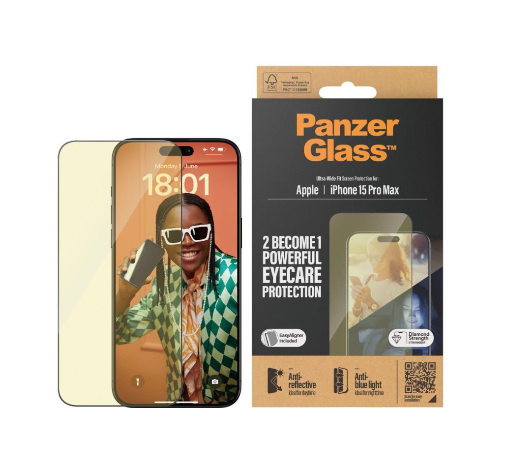 PanzerGlass EyeCare Screen Protector Ultra-Wide Fit (1 Piece), iPhone 15 Pro Max