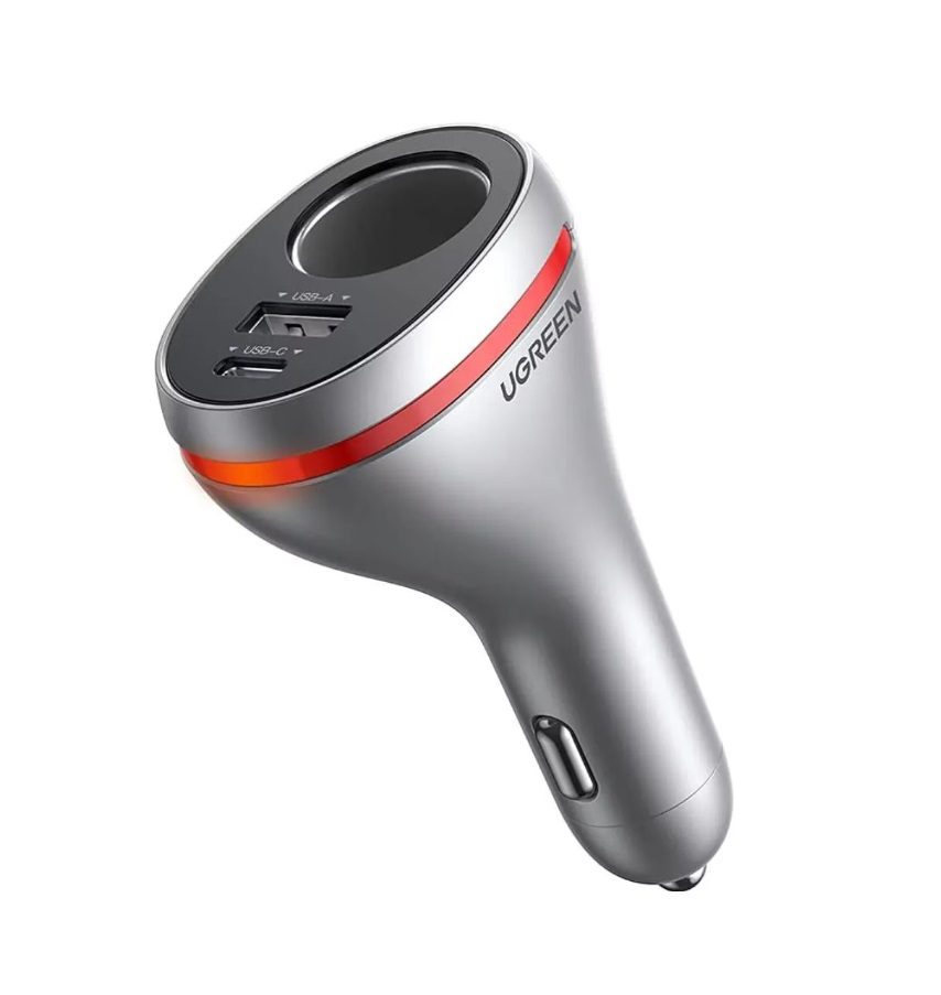 UGREEN CD204 Car Charger – 12V Cigarette Lighter Socket - Silver