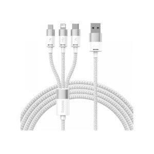Baseus 3 in1 USB Cable 1.2m USB 3.2 Gen 1 White (CAXS000002)