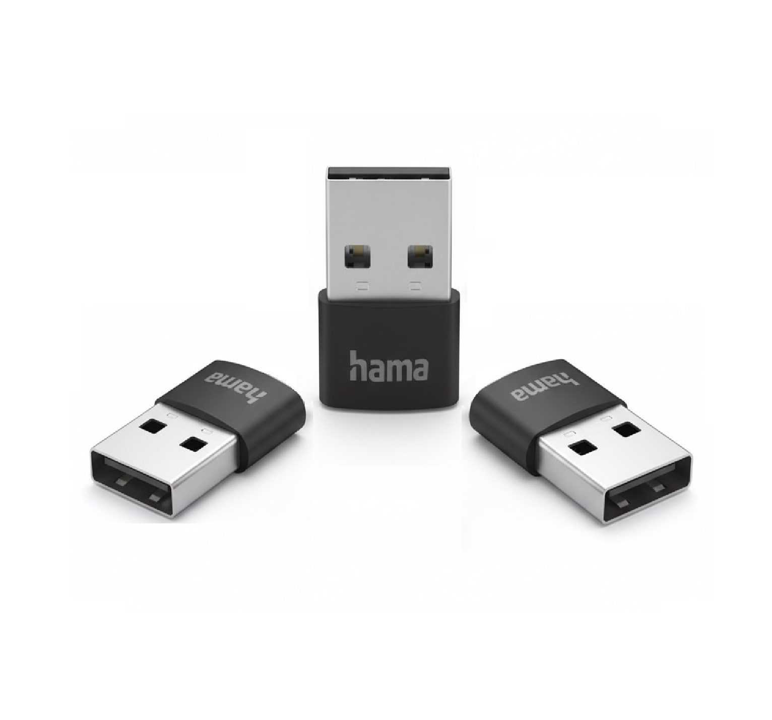 Hama USB-A Male to USB-C Female Adapter Set (3 Pieces) - Black