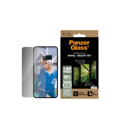 PanzerGlass ECO MATRIX 4-Way Privacy Screen Protector Ultra-Wide Fit (1 Piece), Samsung Galaxy S25+, Samsung Galaxy S24+