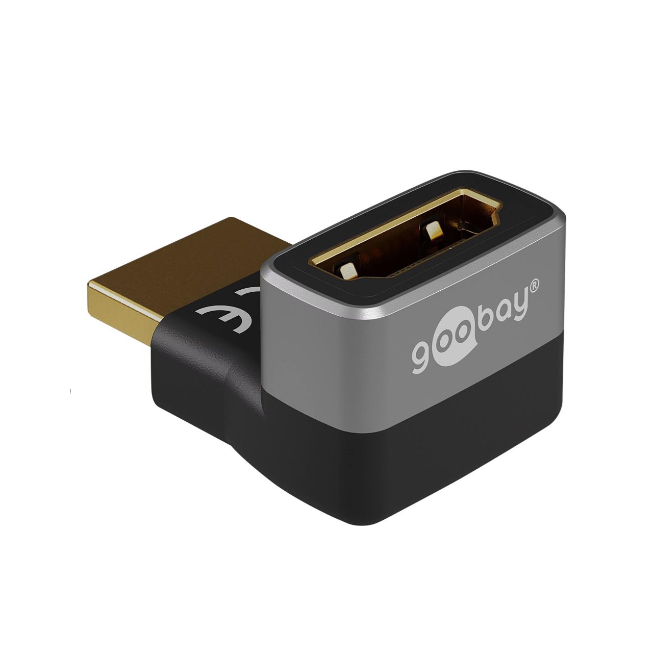 Goobay HDMI 90° Angle Adapter Vertical, 8K 60 Hz, Gold-Plated