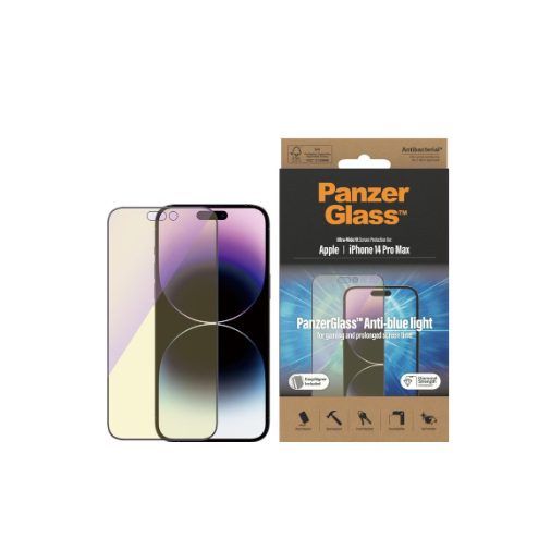 PanzerGlass Screen Protector Ultra-Wide Fit Anti Bluelight (1 Piece), Apple iPhone 14 Pro Max
