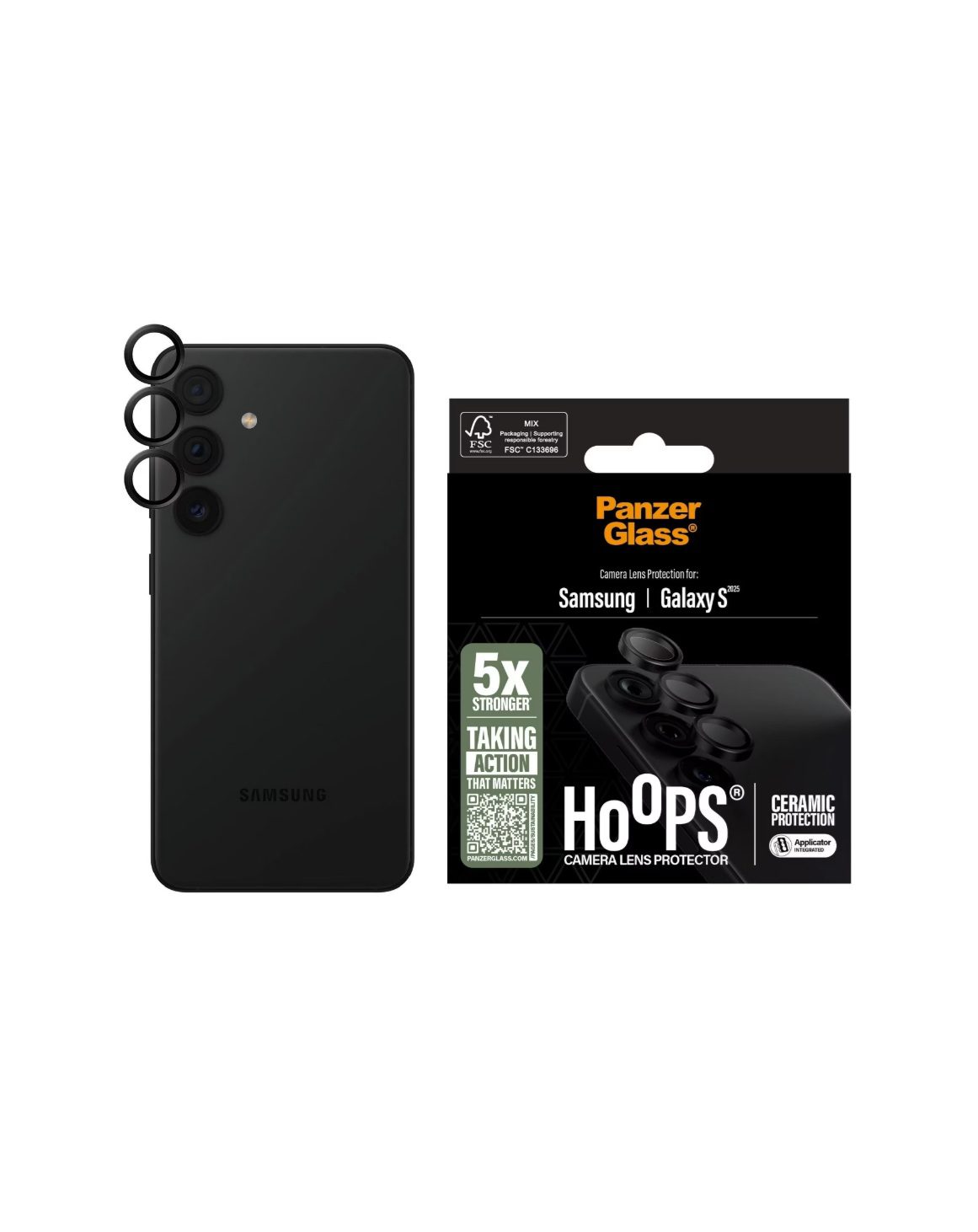 PanzerGlass Hoops Ceramic Lens Protector (1 Piece), Samsung Galaxy S25