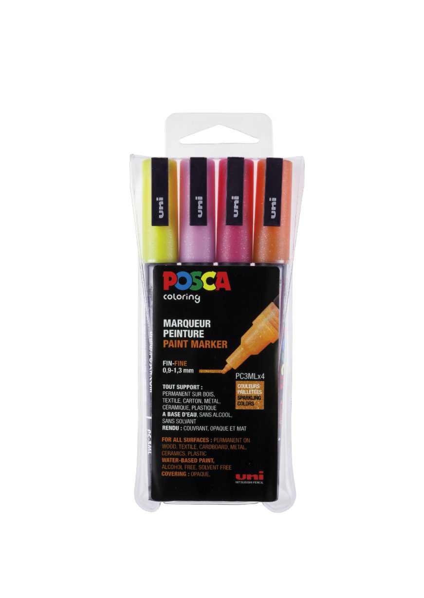 Posca PC-3M Brand set (4 Piece) - Multi Colors