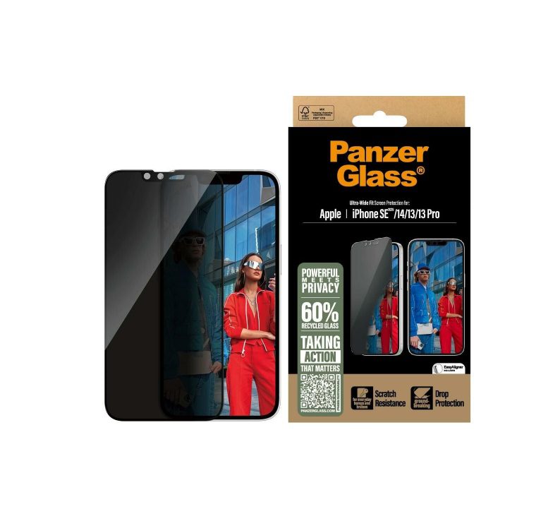 PanzerGlass Privacy Screen Protector (1 Piece), iPhone 13, iPhone 13 Pro, iPhone 14, iPhone 16e