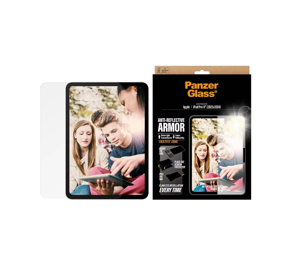 PanzerGlass Anti-Reflective Armor Screen Protector (1 Piece), iPad Pro 11" (2024, 2025)